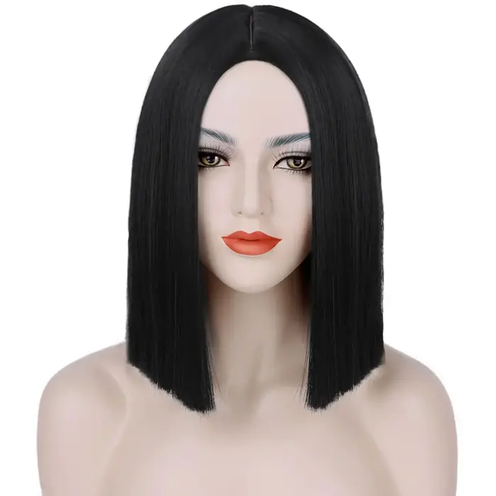 Perruque Bob courte droite synthétique violette pour femme, perruques de longueur initiées, perruque