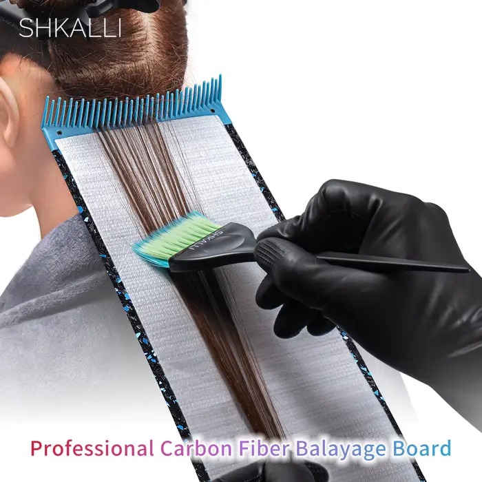 SHKALLI planche de coloration de cheveux professionnelle en Fiber de carbone avec peigne dents outil