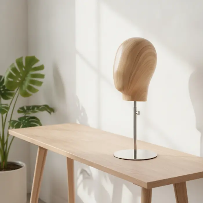 Tête de mannequin avec support stable