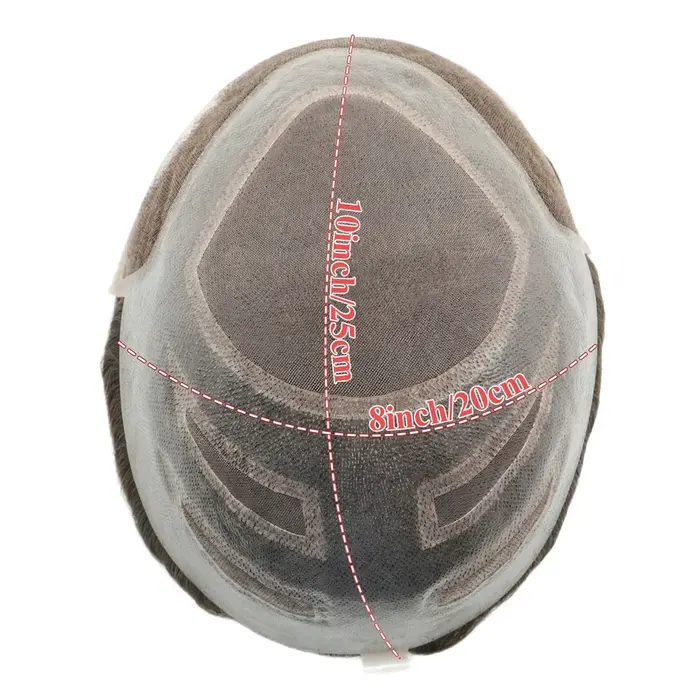Système capillaire Mono fin pour hommes, dentelle frontale avec Mono et peau, prothèse capillaire hy