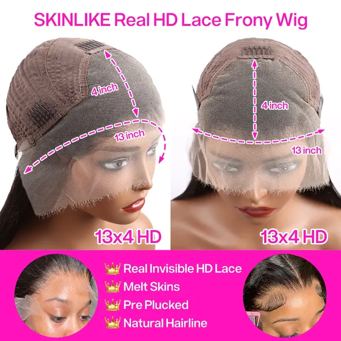 Perruque Cheveux Bouclés Birmanes 13x4 HD Lace Front, Perruque en Cheveux Humains Véritables 5x5 Lac