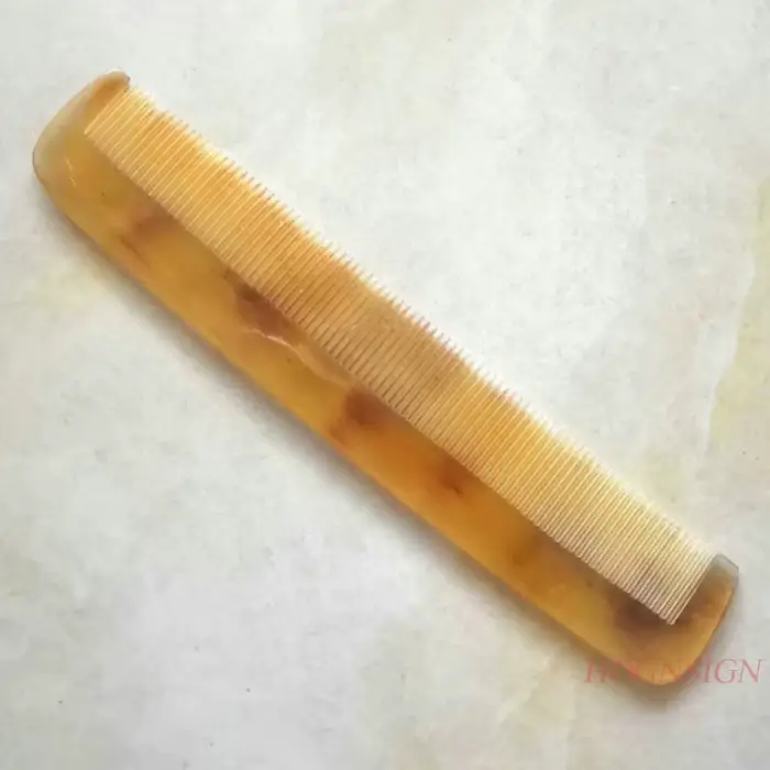 Peigne à cheveux en corne naturelle, brosse à dents dense, soins de santé, coiffure