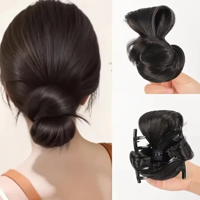 Perruque chignon naturellement synthétique