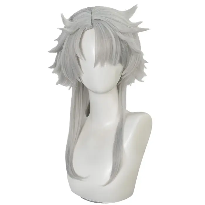 Seija Cosplay perruque Anime fille argent cheveux longs raides