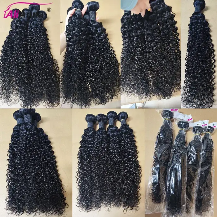 Bouclés Tissage Humain Hair 100% Natural 28 30 32 Pouce Meche Bresilienne Cheveux