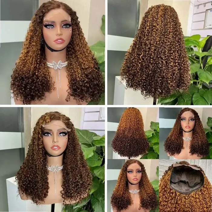 Perruque Pixie bouclée 5x5 en cheveux humains