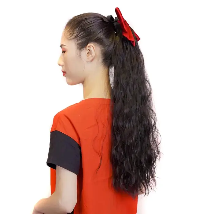 Extensions de cheveux queue de cheval avec nœud