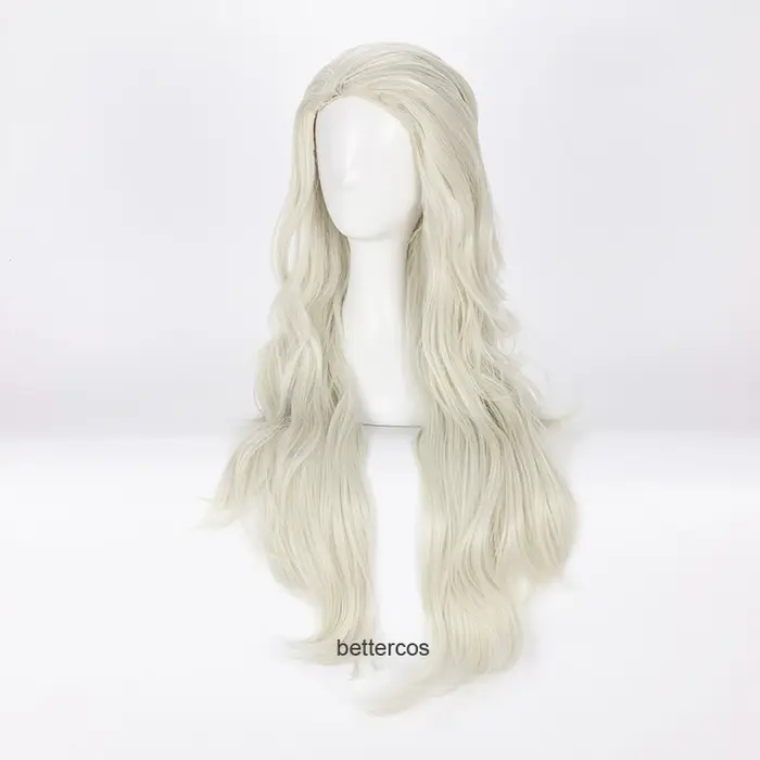 Perruques de cosplay princesse Elsa, cheveux synthétiques longs bouclés dorés légers, bonnet de perruque, degré de chaleur