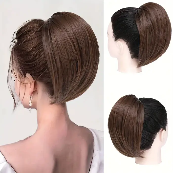 Postiche synthétique lisse et haute pour femme