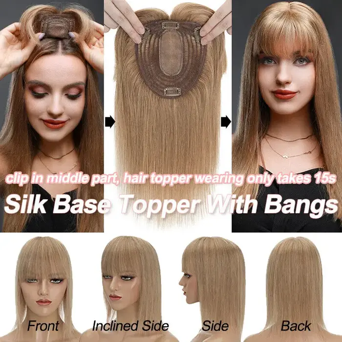 Topper de cheveux 100% humains, vendeur chaud en gros | Postiche à clipser | Article à déplacement rapide | Expédition prioritaire pour Dropshipping