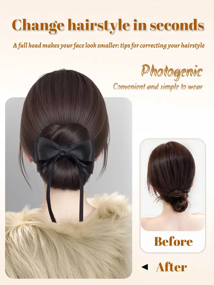 Pince à cheveux synthétique avec nœud