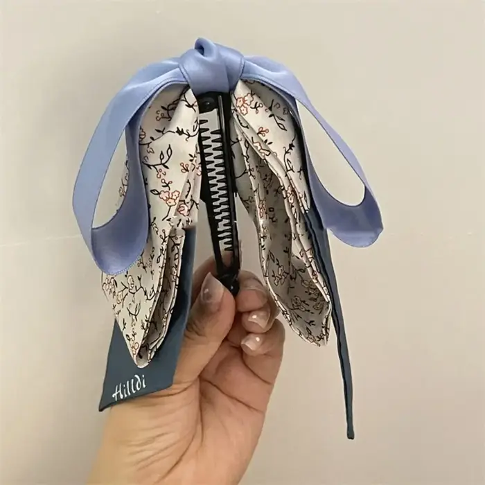Pince à cheveux élégante en forme de nœud papillon, style coréen, avec foulard en soie, pour filles