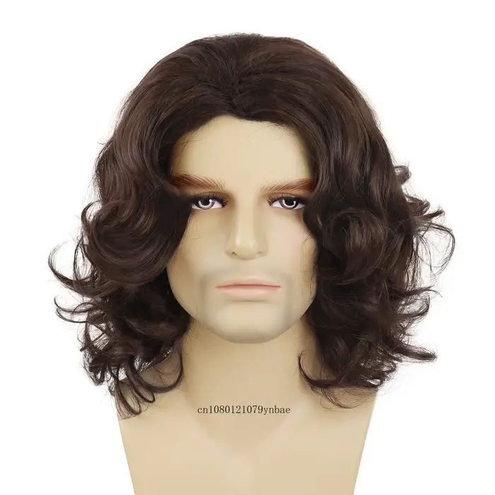 Perruque synthétique marron pour hommes