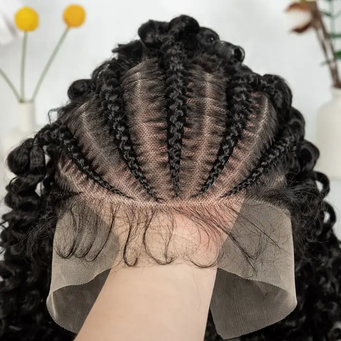 KIMA nouveau Style perruque tressée avec vague d'eau 13x6 dentelle Cornrow