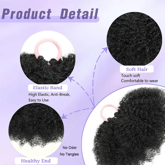 Chignon Afro Synthétique Bouffant pour Enfants