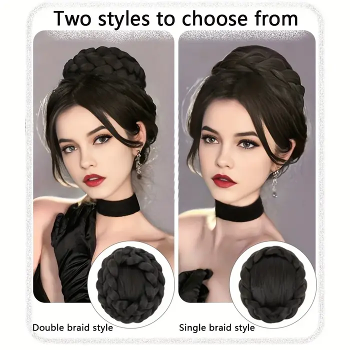 Chignon synthétique tressé