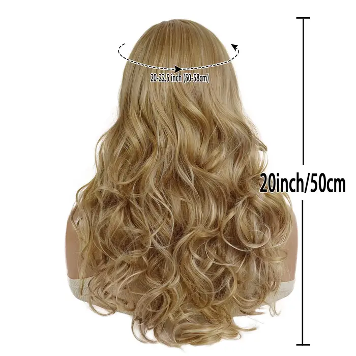 Perruques synthétiques blondes mixtes longues