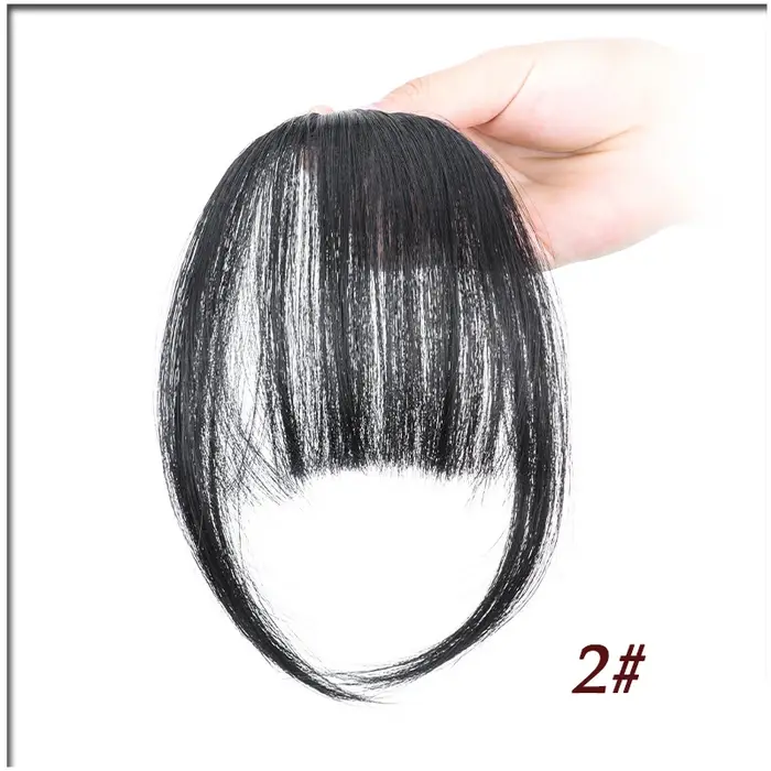 Perruque à frange à clipser | Cheveux synthétiques avec une frange délicate améliorée au temple |