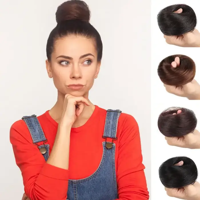 Chignon Synthétique Bouclé et Raide pour Femme