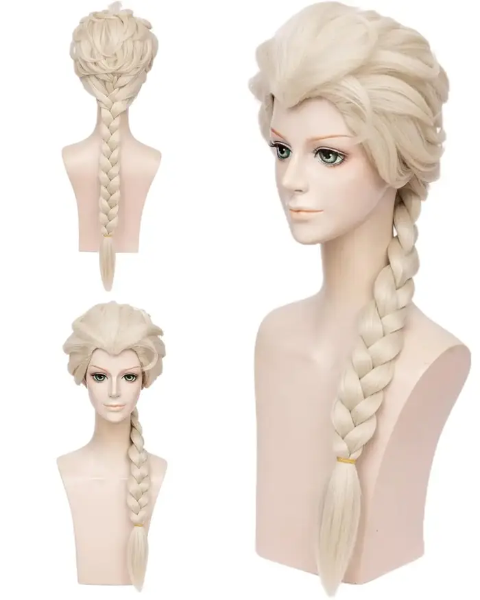 Perruque de princesse tressée Blonde longue