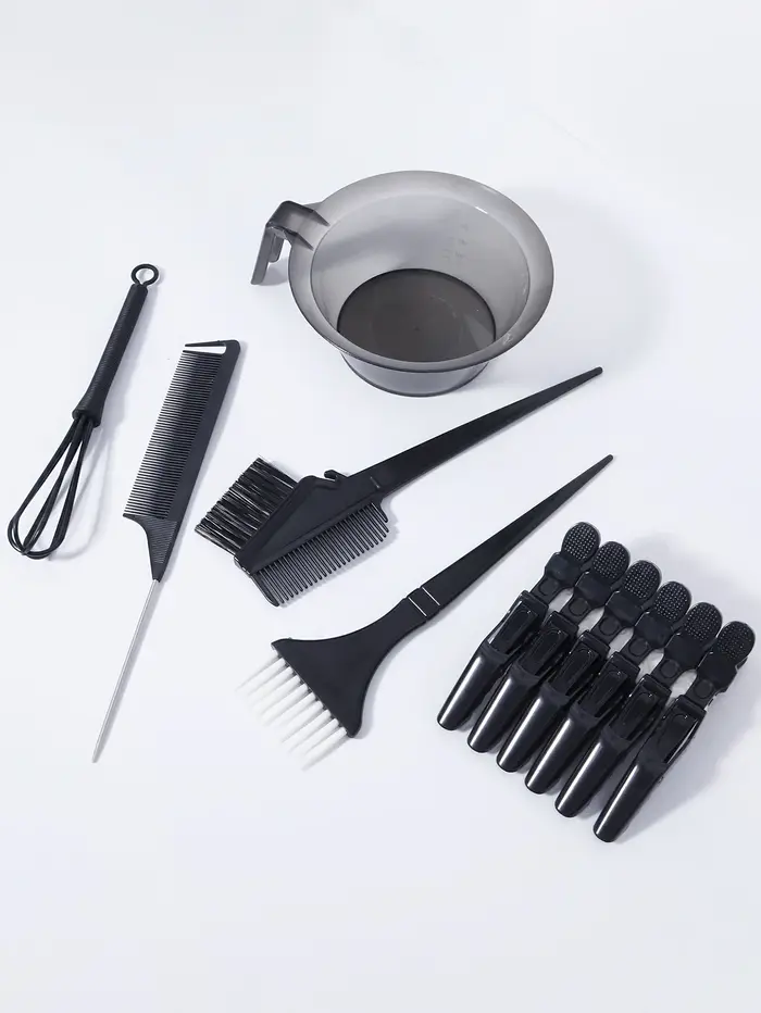 Ensemble de teinture capillaire professionnel 11 pièces avec brosse