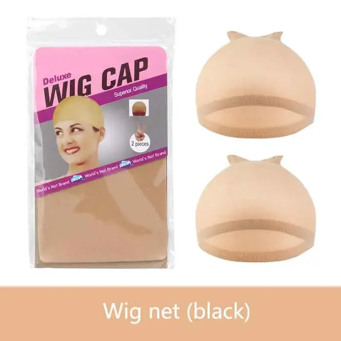 Lot de 2 bonnets à perruque ventilés en nylon, filet à cheveux noir et marron, en maille extensible,