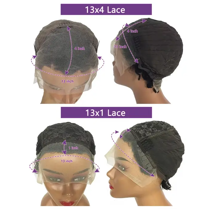 13x4 coupe lutin court bouclés perruques de cheveux humains pas cher 13x1 T partie