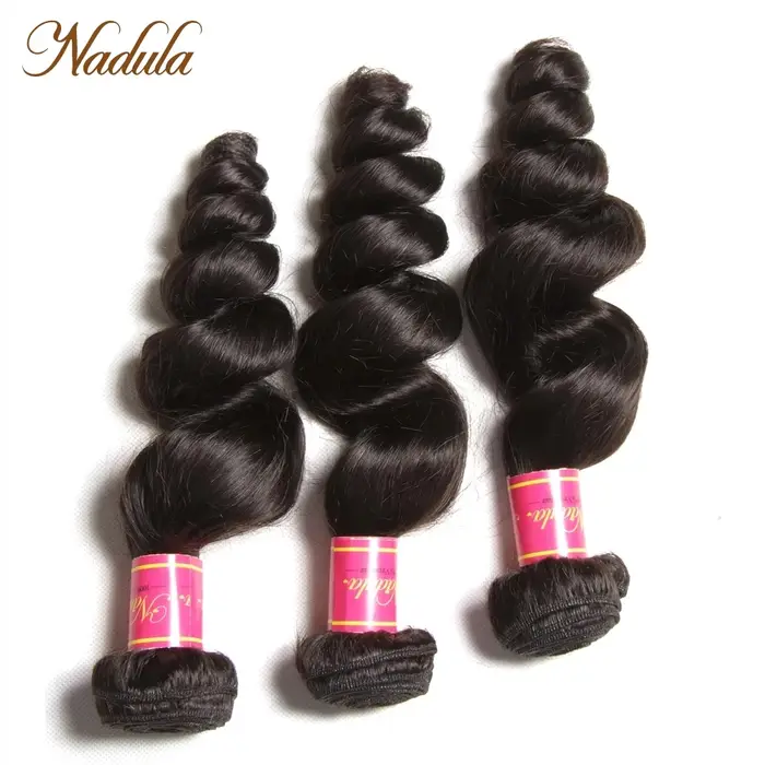 Nadula cheveux 3 pièce/lot brésilien vague lâche paquets 16-26 pouces
