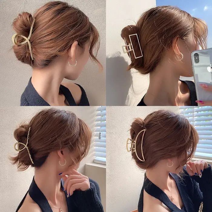Pinces à cheveux crabe en métal pour femmes