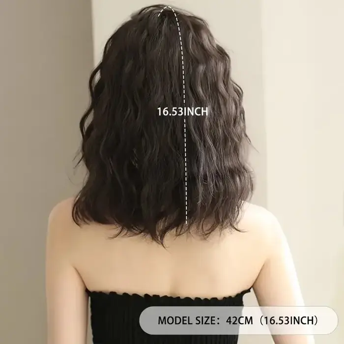 1 perruque synthétique bouclée ondulée mi-longue pour femme