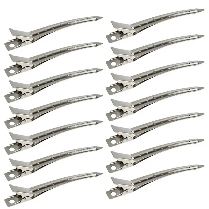 Lot de 50 pinces à bec de canard en métal antirouille avec trous pour coiffure