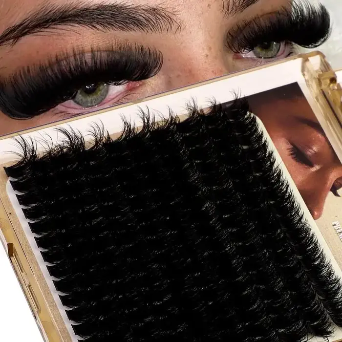 Clusters de cils épais et volumineux pour extension de cils DIY