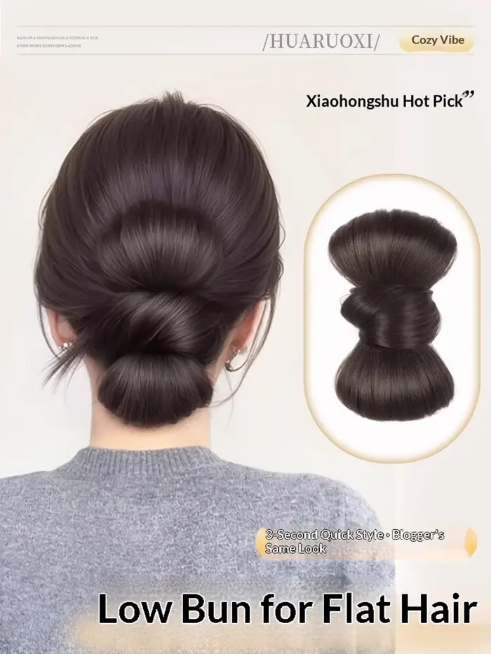 1 pièce Chignon synthétique avec pince à nœud