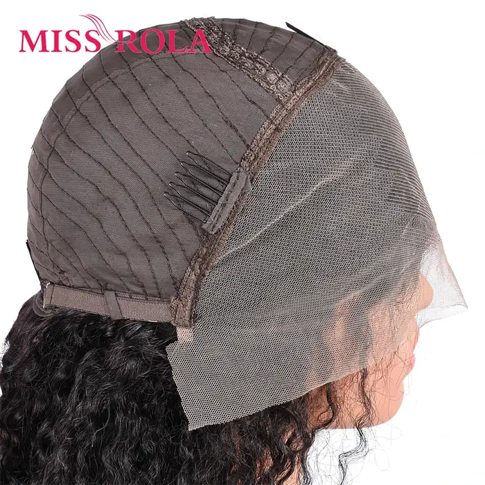 Miss Rola-Perruque Brésilienne Bouclée, Cheveux Naturels Remy, Coupe Pixie, Balayage Noir 99J, 13x4, 12A