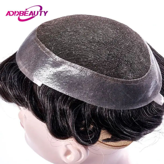 Perruque Naturelle Ondulée Indienne pour Homme