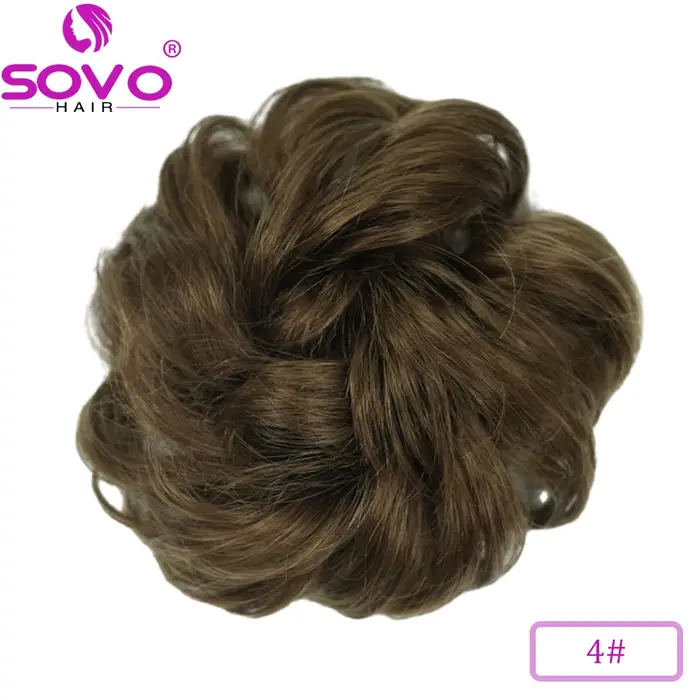 100% cheveux humains chignon vrais