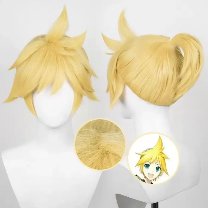 Perruque de cosplay complète Anime Vocaloid Kagamine Len & Rin, style Watergate pour les deux person