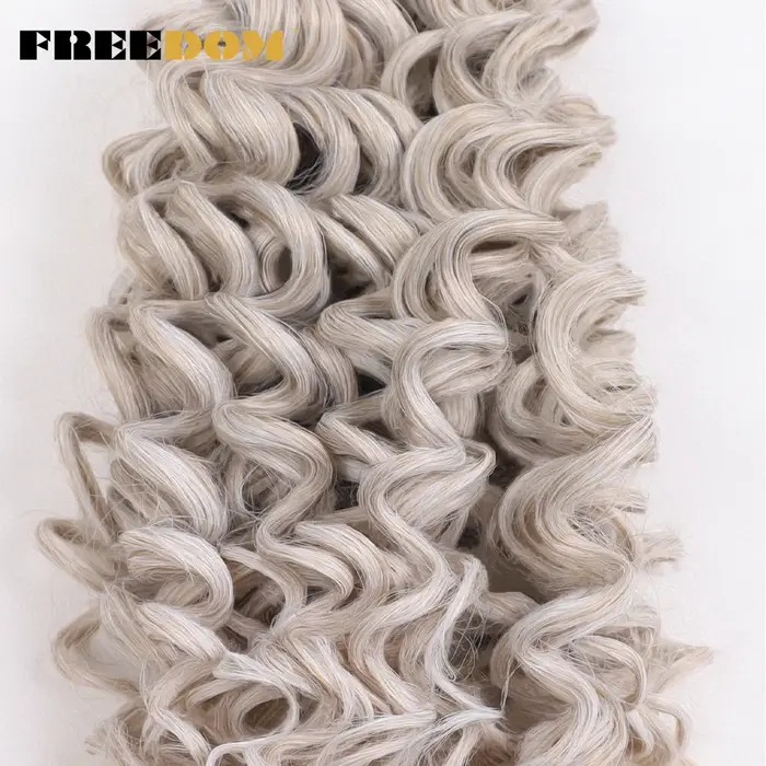 EDOM-Tresses synthétiques Deep Wavy Twist Crochet Hair, Afro Curly Hair, Ombre Brown, 12 Amaran Braiding Extension