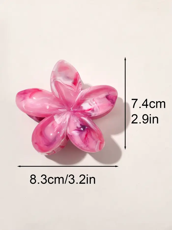 Pinces à cheveux Style forêt bohème pour femmes, 4 pièces, motif marbre Rose, pince requin à la mode