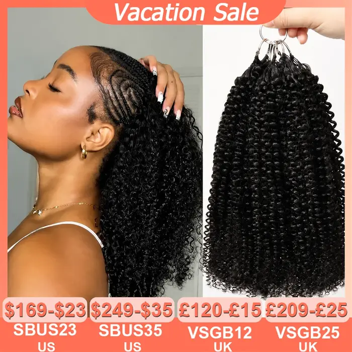 Extensions de cheveux humains crépus bouclés au Crochet perruques bouclées sans nœuds paquets