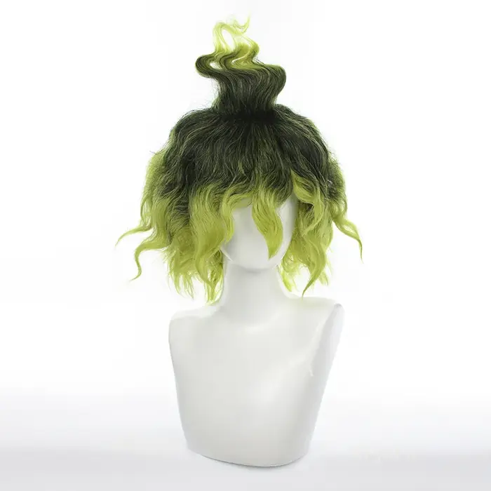 Gyutaro Shabana Cosplay perruque Daki frère noir vert cheveux bouclés Anime grade supérieure 6 perru