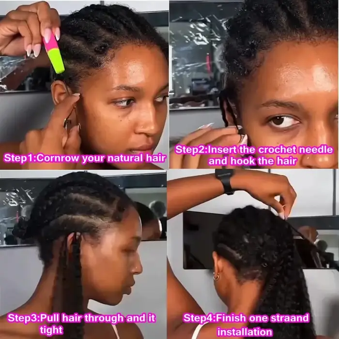 Dialola Kinky Straight Burmese Curly Feather Crochet Human Hair Extension Pre-Separated Knotless Reu