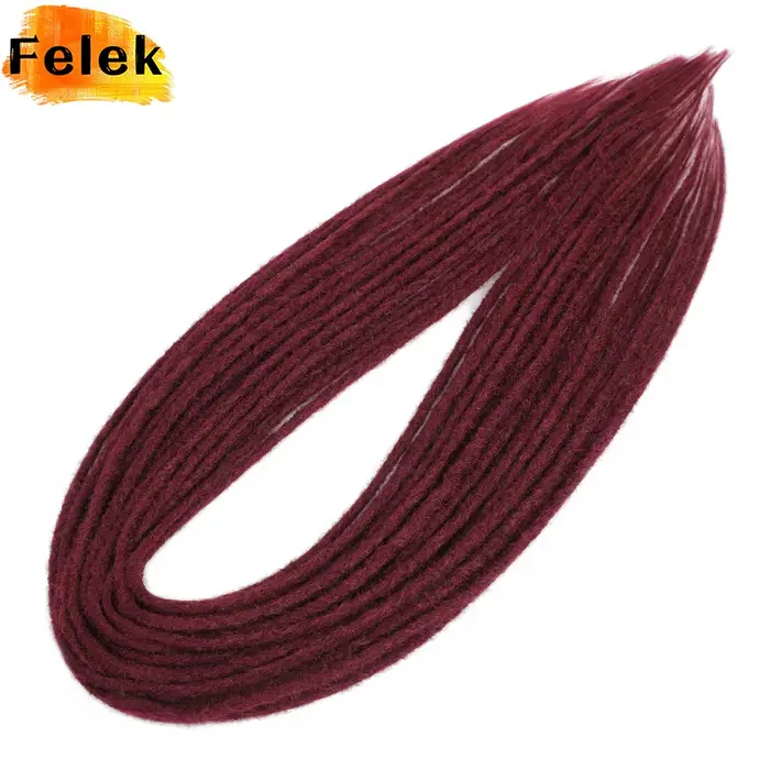 Extensions de cheveux Dreadlocks doux 24 pouces synthétiques Double extrémité Faux Locs Crochet tresses Bug fait à la
