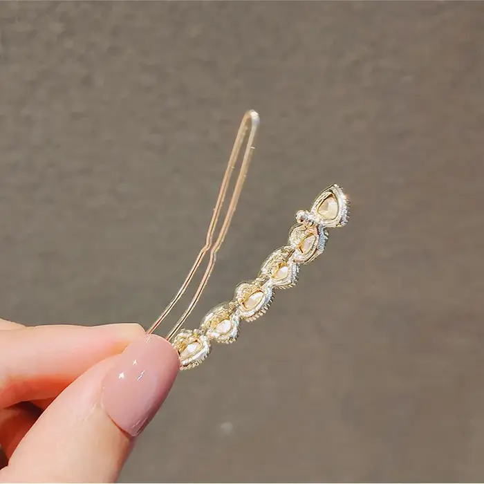 Pinces à Cheveux Géométriques en Clip et Strass