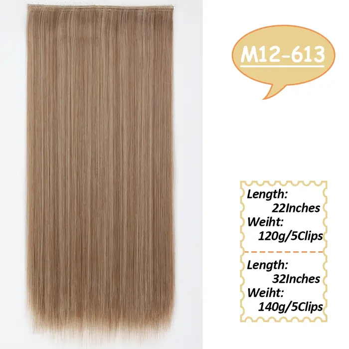 NICESY synthétique longue ondulée 5 Clips Extensions de cheveux 22 pouces/32 pouces pince