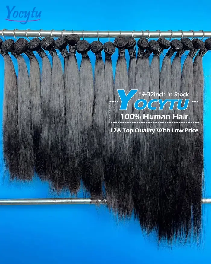 YOCYTU 20 20 20 Pouces Tissage Cheveux Humains 1/3/4 PCS Lot de Tissage Cheveux Humain 12A Tissage N