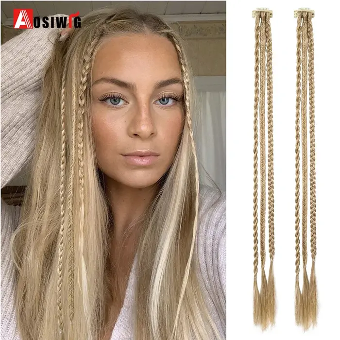 Extensions capillaires synthétiques longues à Clip tressé