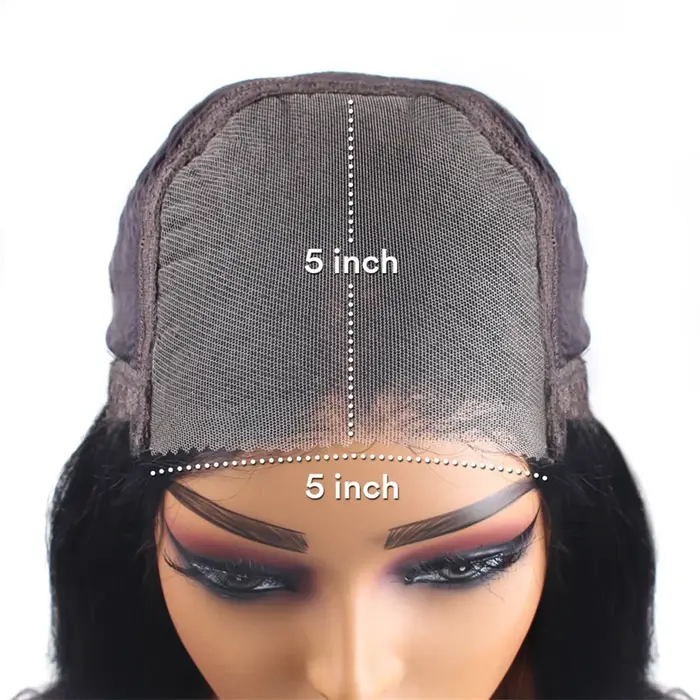 Perruque sans colle vague profonde perruques de cheveux humains prêt à porter pré-coupé dentelle