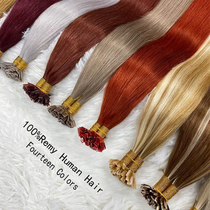 Ugeat Extensions de cheveux à pointe plate
