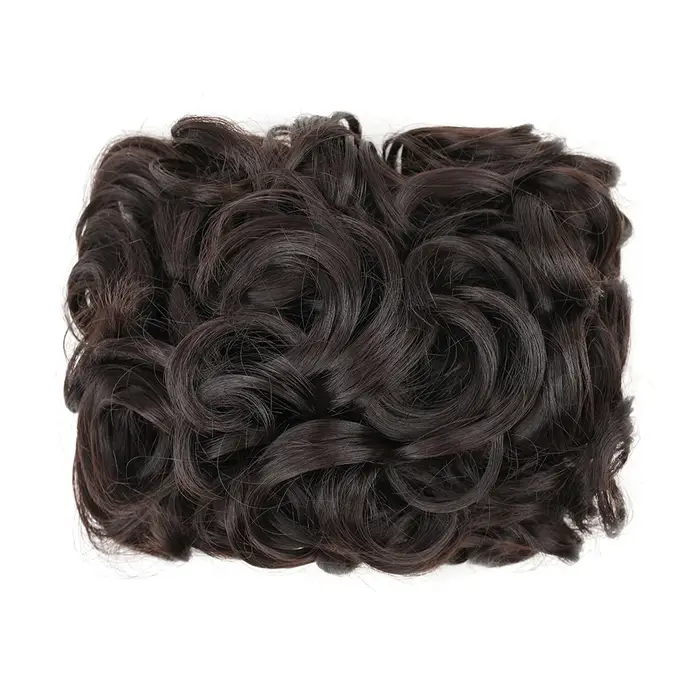 Extension de Chignon synthétique courte et bouclée avec peignes faciles à étirer, chouchou Chignon,